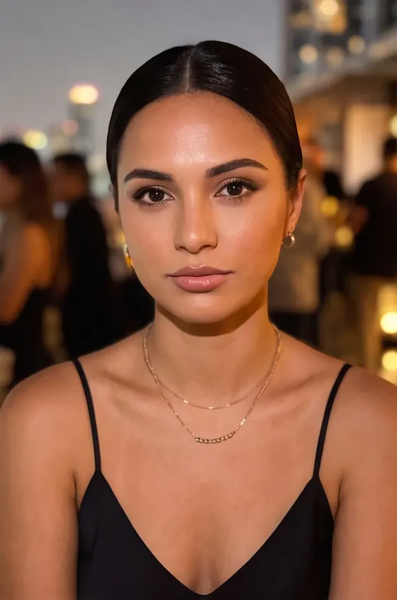 A woman at a bar, unmoved